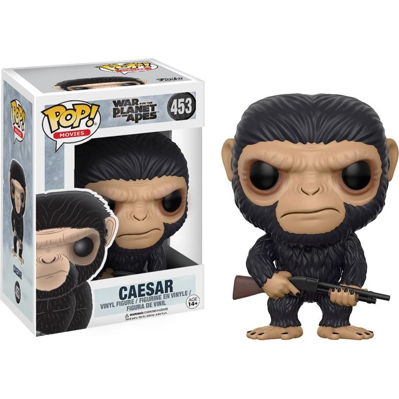 2026 Funko Pop! Figura de vinilo de César de la película Guerra por el Planeta de los Simios # Modelo de Colección Gorilla Action 453 para Regalo de Cumpleaños