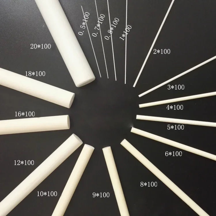 100 mm lengte 0,5 mm tot 2 mm aluminiumoxide keramische staaf massief korund isolatie hoge temperatuurbestendigheid roerstaaf