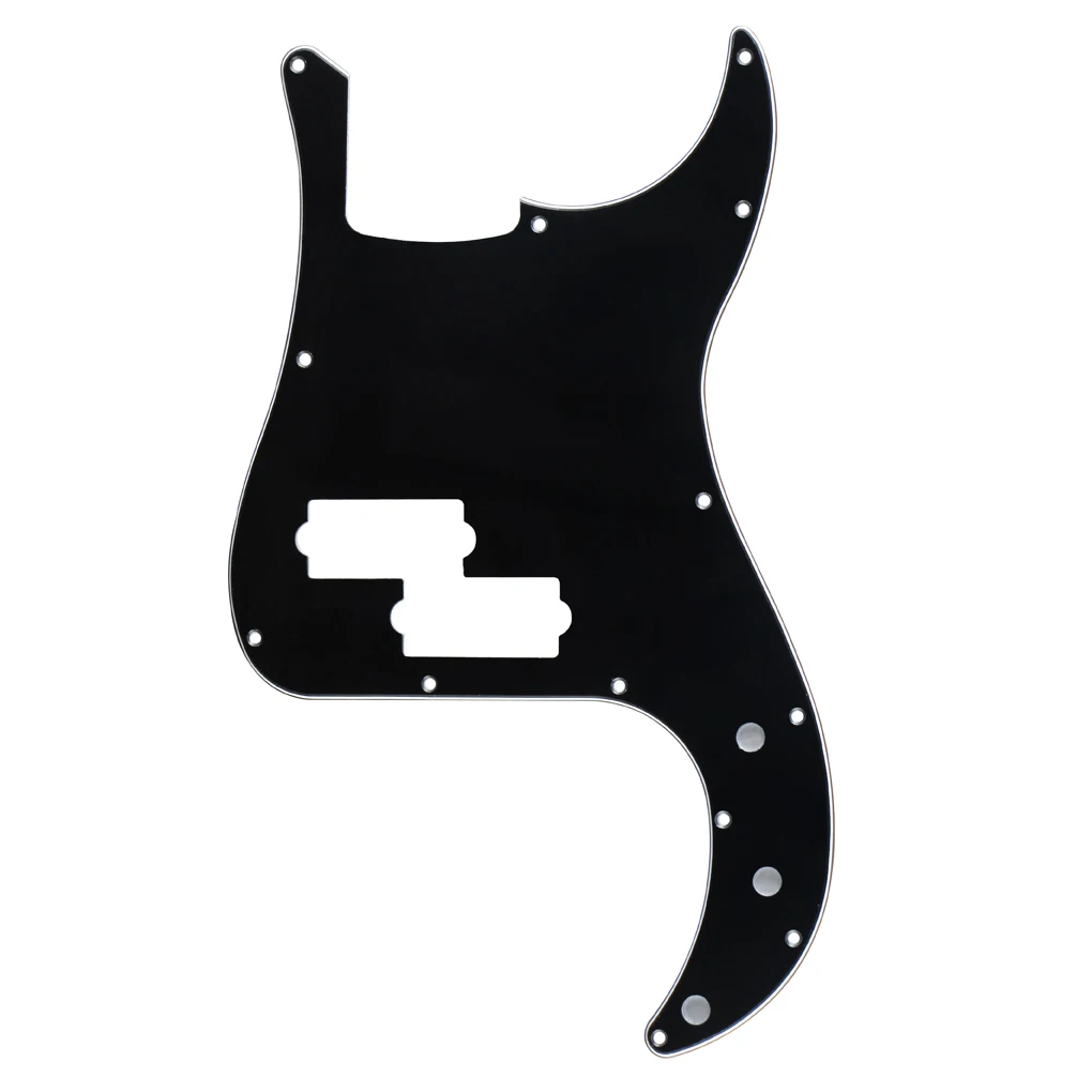 

FLEOR Bass Pickguard PB Pick Guard Black Scratch Plate 13 Holes for 4 Strings Bass Parts