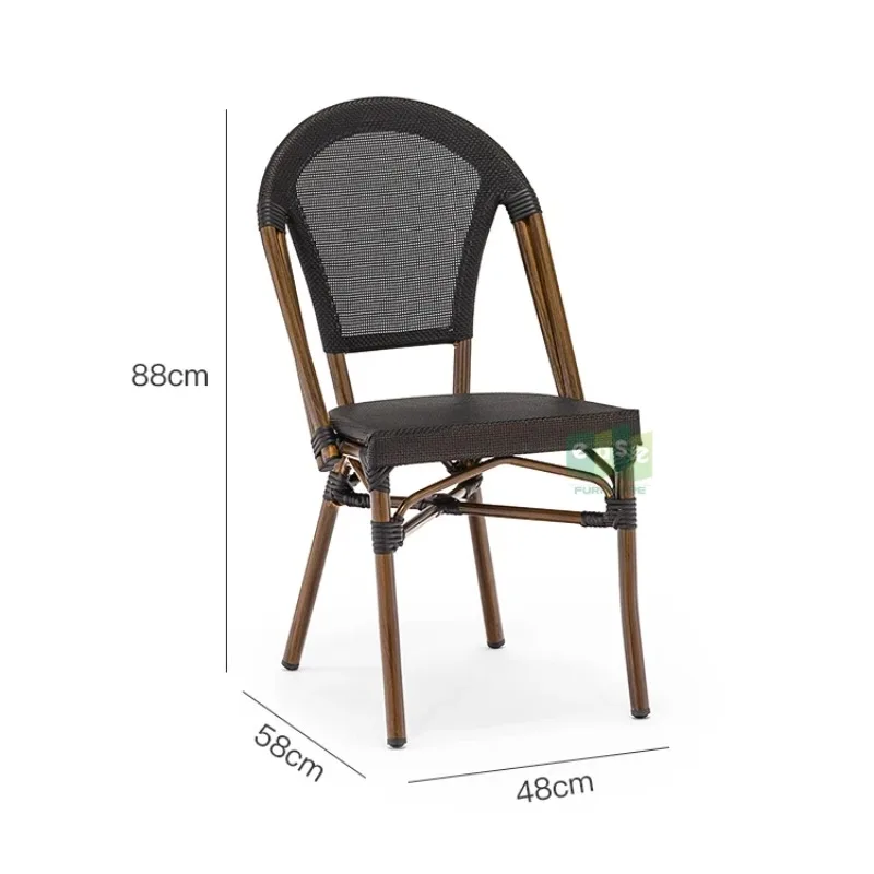 

(E1044) Balcony Water Proof Black Fabric Nordic Outdoor Chair Restaurant Furniture