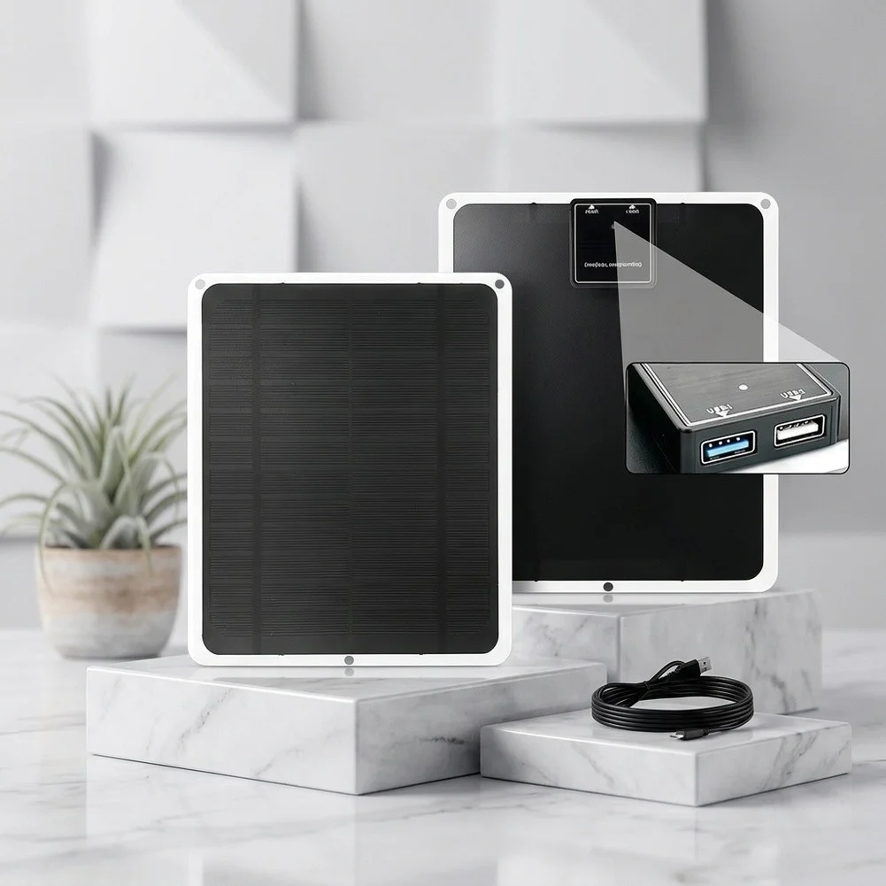 5W Portable for solar Charger with Dual USB Ports 5V 1A Output Compatible with Smartphones Tablets for Use 5W Portable