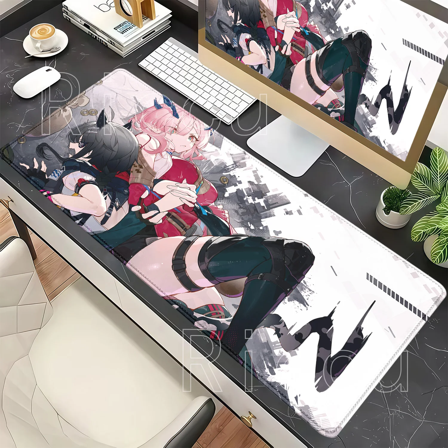 Mouse Pad Mi Fu Rossi Yvonne Arknights Endfield Nonslip Base Mousepad PC HD Printing Office Accessories Anime Girl Sexy Desk Mat