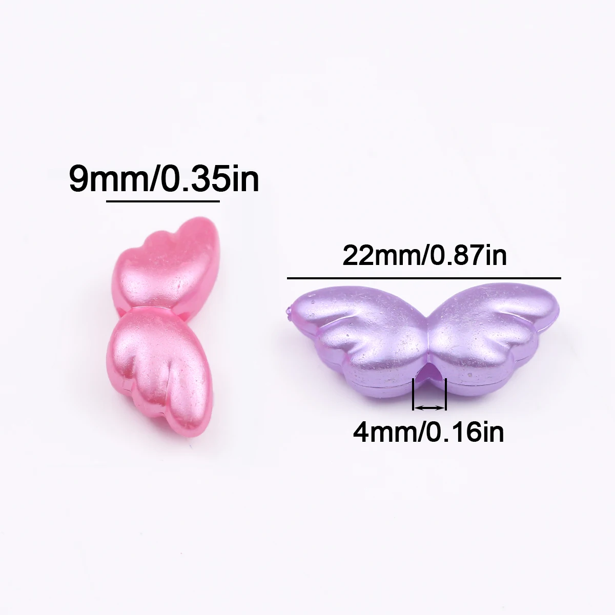 Pearlescent Color Cute Acrylic Wing Beads Multi Color Spacer Bracelet Charms Necklace Making Department DIY Jewelry Accessories