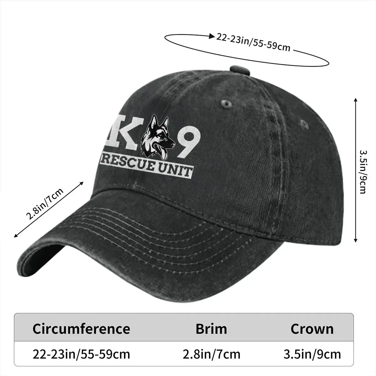 Summer Cap Sun Visor K9 Rescue Unit Hip Hop Caps K-9 Unit Police Dog Cowboy Hat Peaked Hats