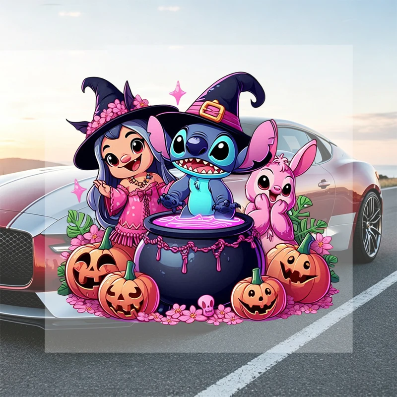 Car Stickers Halloween Cartoon Alien Girl Vinyl Decal Waterproof Die Cut for Fuel Tank Gas Cap Car Window Side Mirror Auto Decor