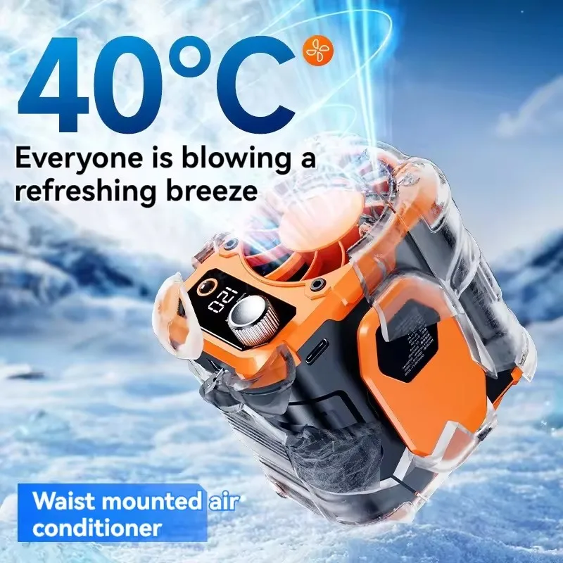 المحمولة الخصر مروحة الأيدي الحرة يمكن ارتداؤها المشجعين الصيف مروحة مكتب المحمولة الخصر كليب مروحة 8000mah للتخييم في الهواء الطلق السفر