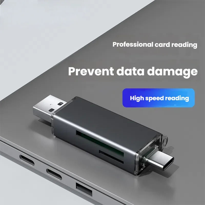 قارئ بطاقات USB 3.2 من النوع c متعدد الوظائف، بطاقة ذاكرة SD، محول بطاقة ذاكرة TF مناسب للتخزين في الهواتف المحمولة والكاميرا