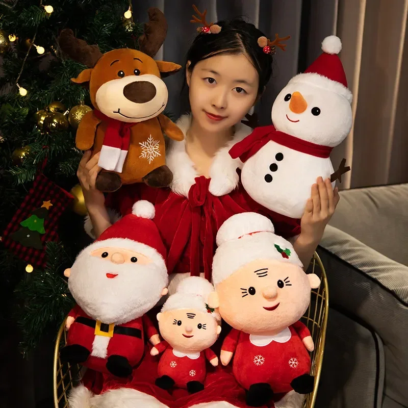 Plush Toys Santa Claus Snowman Elk Granny High Quality Christmas Decor Dolls Stuffed Soft Pluchies Gift Festive Decorations