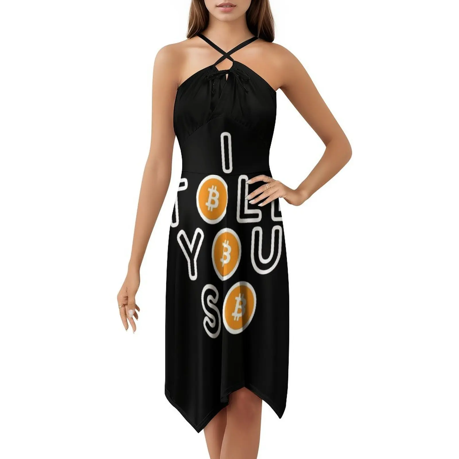 فستان Bitcoin I Told You على الطراز الكوري للنساء، فستان كاجوال أنيق للحفلات أو الارتداء اليومي، Bitcoin Bitcoin Bitcoin #5