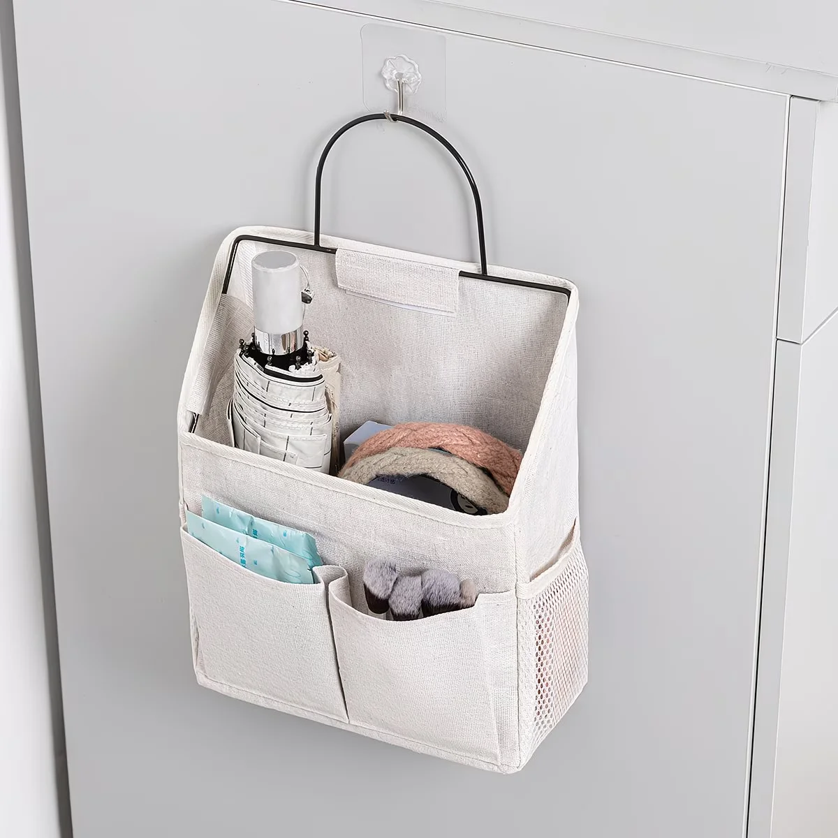 1 Fabric Storage Hanging Bag, Wall-Mounted Storage Bag, Rear Hanging Pocket, Fabric Bag for Storage, Wall-Mounted Storage Bag