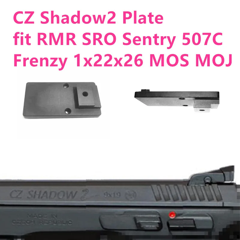 Metal Mount Plate for CZ Shadow2 Adapter Optic Red Dot Scope Sight fit RMR RMR-S SRO 507C Frenzy MOS MOJ Carry Dovetail Base New