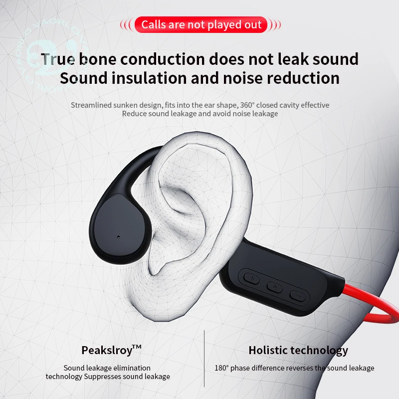 New True Bone Conduction IPX8  Waterproof  Swimming Headphones Wireless Earphone Bluetooth Sport Headset MP3 With Mic For Runnin image 3