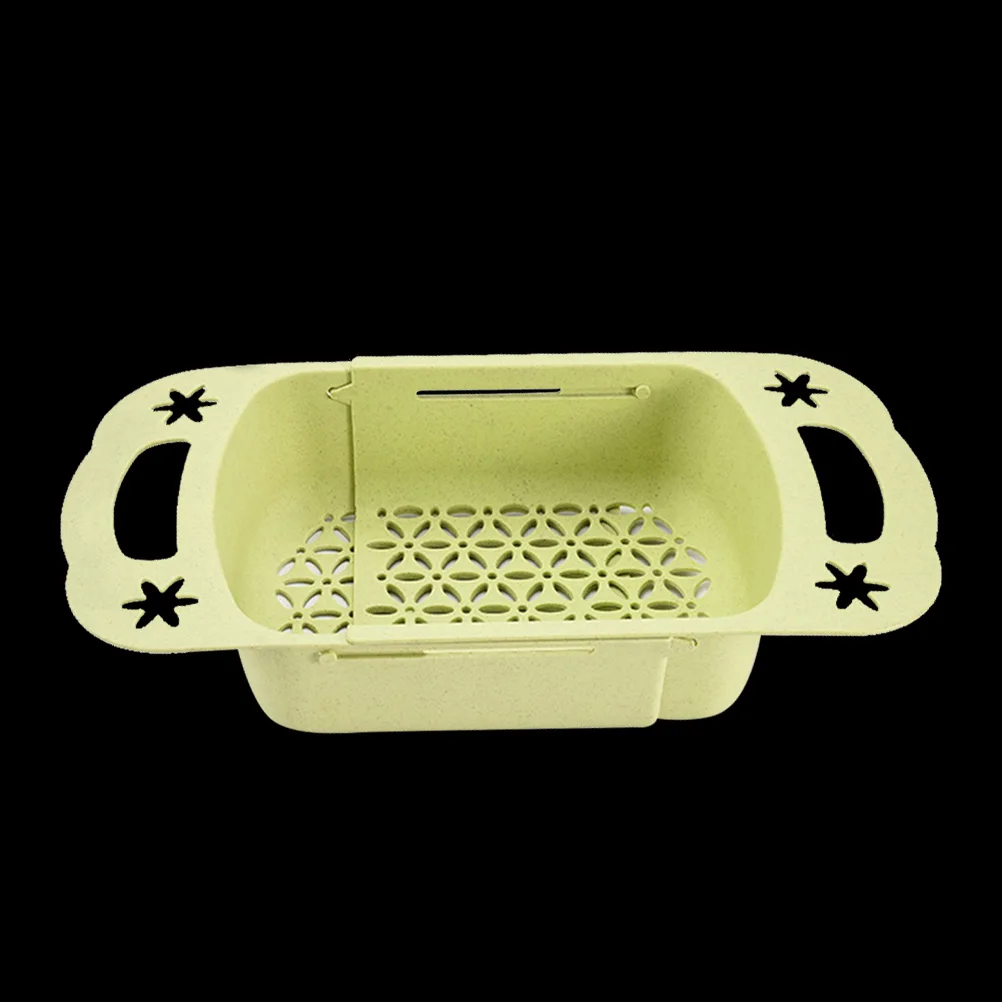 

Telescopic Kitchen Sink Storage Rack 37.5cm 48cm Food Grade Wheat Straw Dish Drainer Vegetable Fruit Washing Cutlery Holder Dual