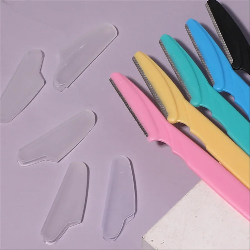 5/10/50 Pz Rasoio sopracciglia Strumenti di Trucco Sicuro Eye Brow Rasoio Viso Corpo Depilazione Lame di Rasoio Donna Sopracciglia Che Modella Coltello