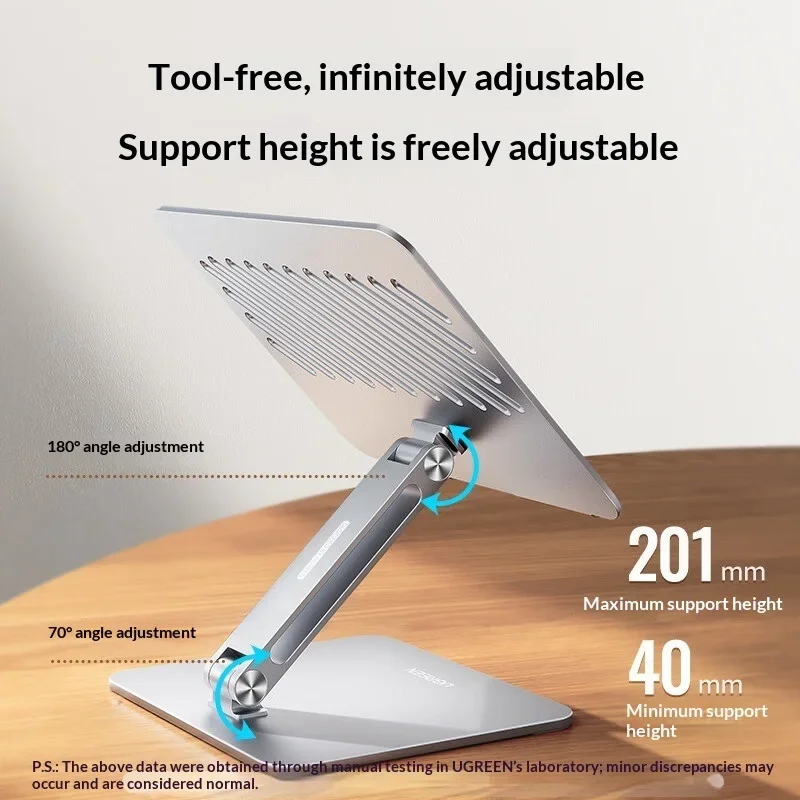 UGREEN LP339-40291 Laptop Stand Aluminum Alloy Adjustable Height Cooling Riser for Notebook PC