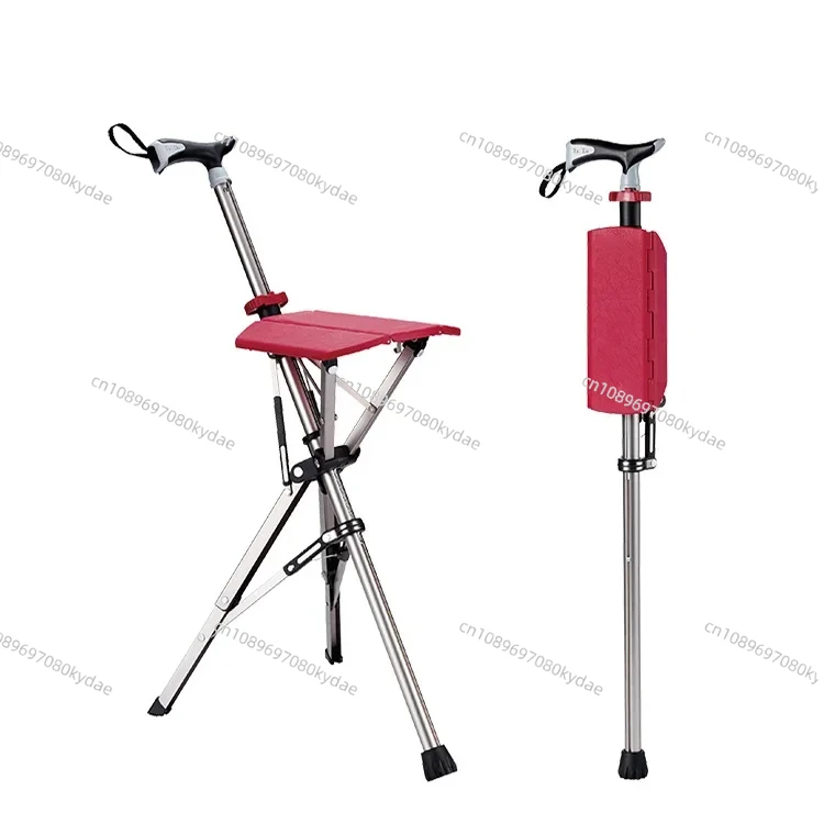 Outdoors Folding Crutch Chair Elderly Rest Hand Stool Light Multifunctional Non Slip Portable Stools Beach Camping Chair