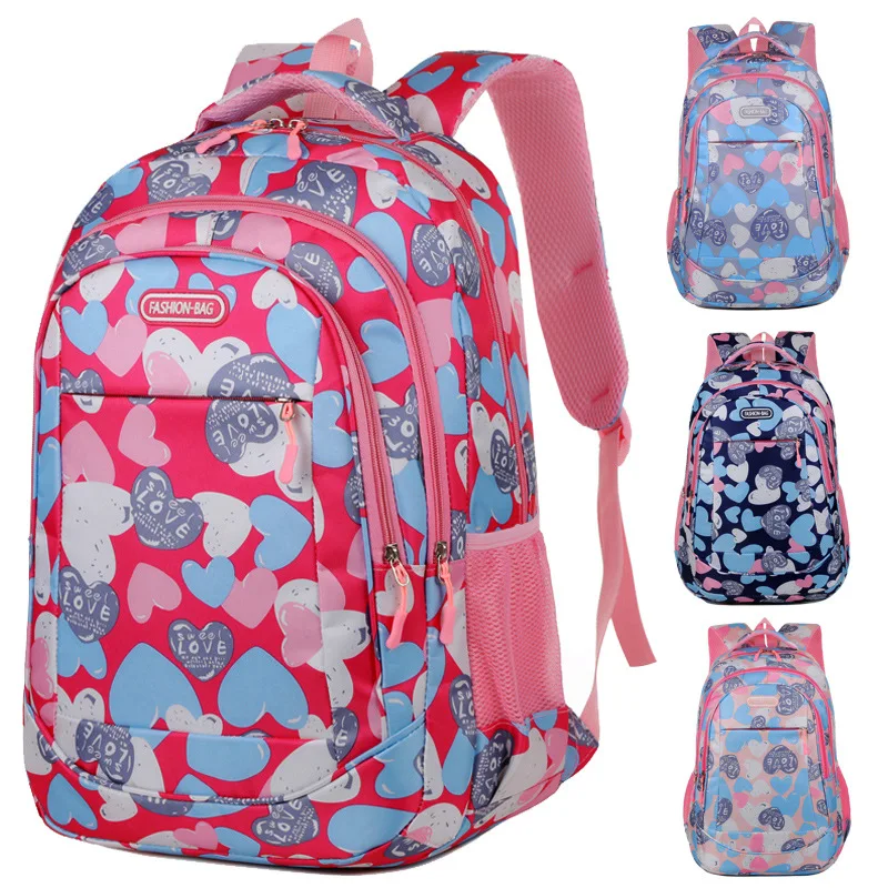 Backpack Women's Large Capacity High School Students Full of Love Oxford Cloth Bag To Go Out To Play Large Capacity Schoolbag