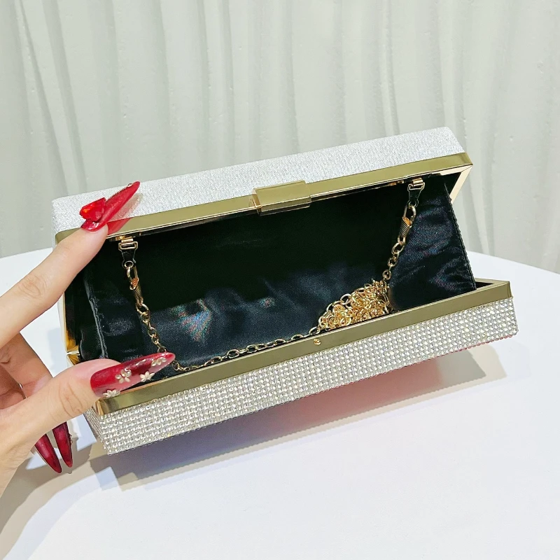 Dazzling Diamond-Encrusted Evening Bag American Flag Banquet Dress Dinner Clutch Purse  Sparkling Wedding Handbag Bolso Fiesta view 3