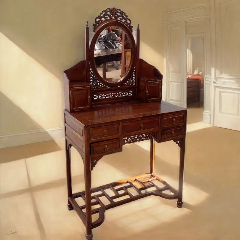 New Chinese classical solid wood dressing table dressing table household bedroom furniture with mirror table