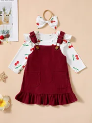 Two Piece Toddler Girl's Cute Dress Set - Soft Cotton Cherub Long Sleeve and Dress Set - Perfect Party Outfit and Kids Gift!