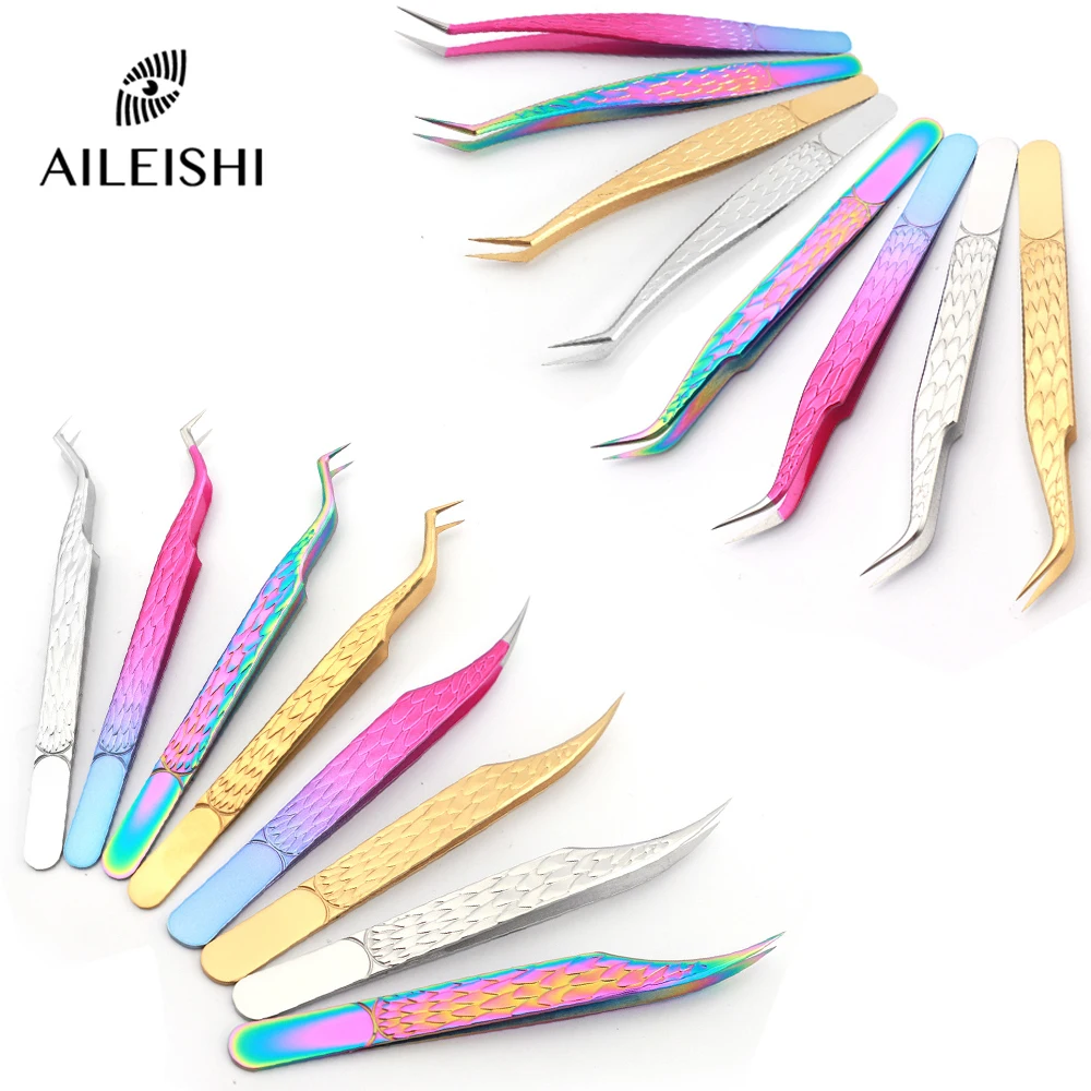 Professional Eyelashes Tweezers For Lashes Extension Nipper Stainless Steel High Precision Eyelash Extension Eyebrow Tweezers