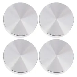 4 pezzi di alluminio rotondo in alluminio solido Base per tavolo da torta in alluminio piano del tavolo in vetro cerchio in alluminio blocco di metallo disco caffè in metallo
