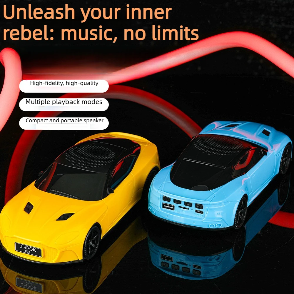 Sports Car Model Bluetooth Speaker Tf Card Subwoofer Wireless Desktop Ornament Audio Player Gift Device