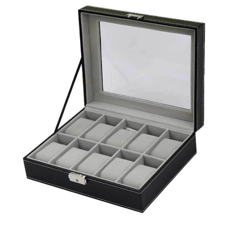 6-10-12Slots Watch Organizer Box,  Watch Case with Large Glass Removable Watch Pillows, Watch Box Organizer, Gift for Loved Ones