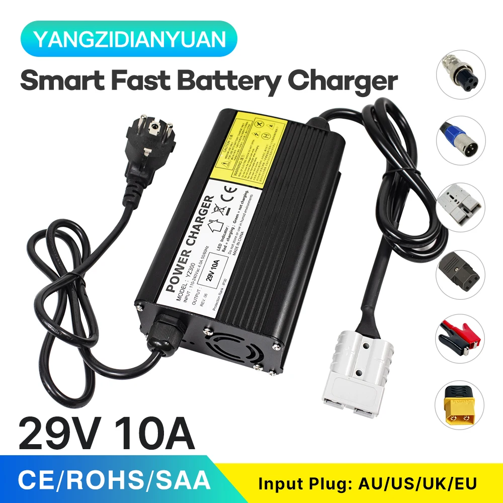 

29V 10A lead-acid battery charger 24V lead-acid battery pack Power tools Scooter Universal power adapter for fast charging