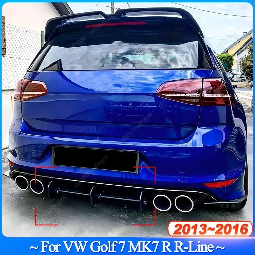 

For VW Golf 7 MK7 R R-Line 2013-2016 Rear Bumper Diffuser Splitters Spoilers Lip Black ABS Body Kit Car Accessories Tuning