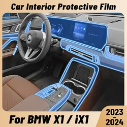 Anti-scratch Car Interior Center Console Media Dashboard Navigation TPU Protector Film For BMW X1 iX1 U11 U12 2023 2024 Sticker