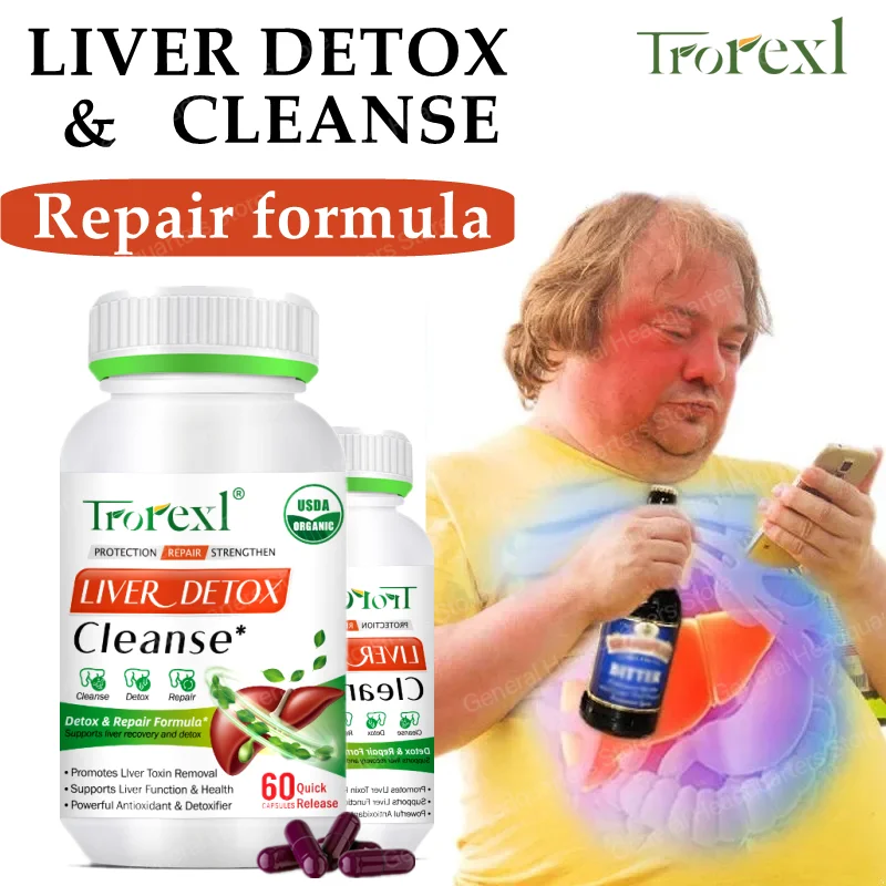 

Trorexl Liver Cleanse Detox & Repair - Herbal Liver Support Supplement with Milk Thistle Turmeric Extract for Liver Health