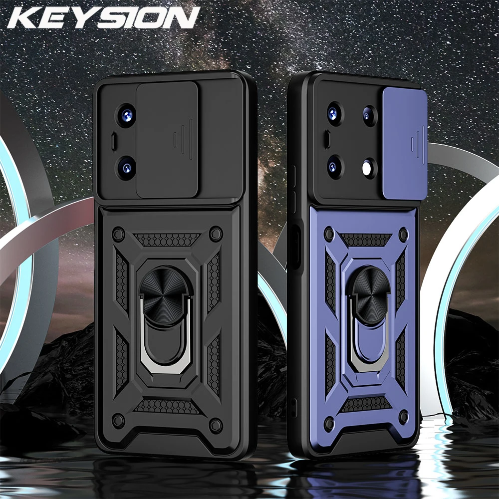 KEYSION Shockproof Case for Infinix Note 30 5G 30i 30 Pro 4G Slide Camera Lens Protection Ring Phone Cover for Hot 30 Play NFC