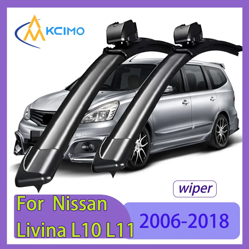 

2 Pack Wiper Blades For Nissan Livina L10 L11 2006-2018 (three-row) Noiseless Al Design Windshield Rain Brush Accessories