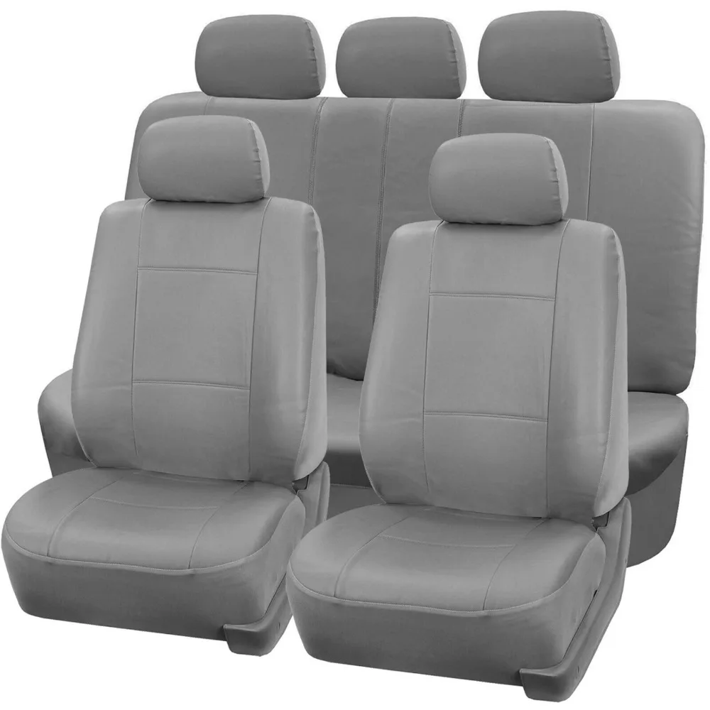 

For Toyota Auto Car Seat Cover Full Set Leather 5-Sits Front Rear Protector Gray United States