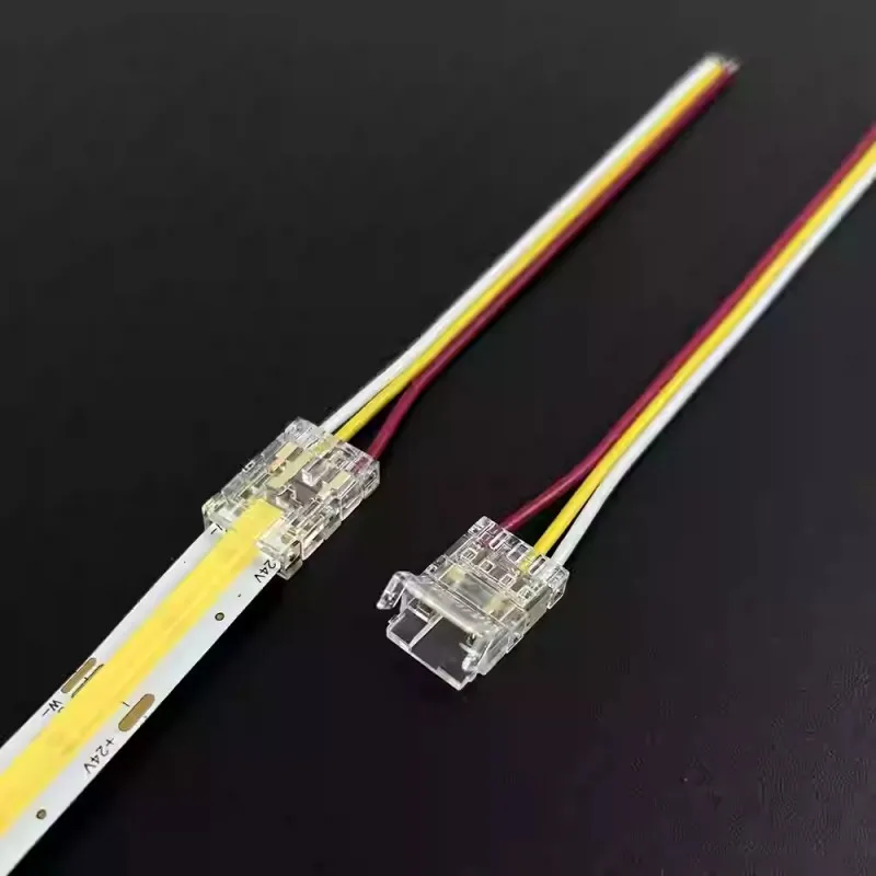 3Pin Connector for 8mm 10mm CCT Tunable COB LED Strip Light Solderless Strip to Wire Strip to StripTerminal Extension Connection
