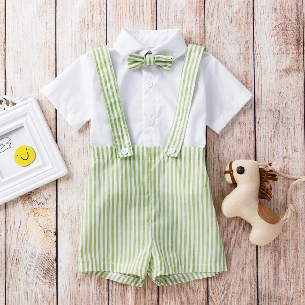 

Baby Boy Gentleman Outfits Cotton Kids Suits Infant Clothing Newborn Toddler Bow Tie Design Fashionable Lovely Breathable Easy