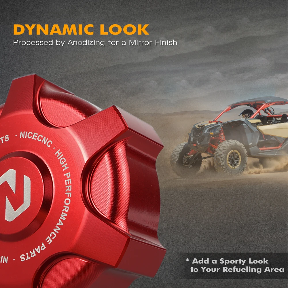 NICECNC Für Can-Am Maverick X3 MAX R Turbo DPS 2017-2024 Tankdeckel aus Aluminiumlegierung, auslaufsicher, UTV-Zubehör – Detail 9