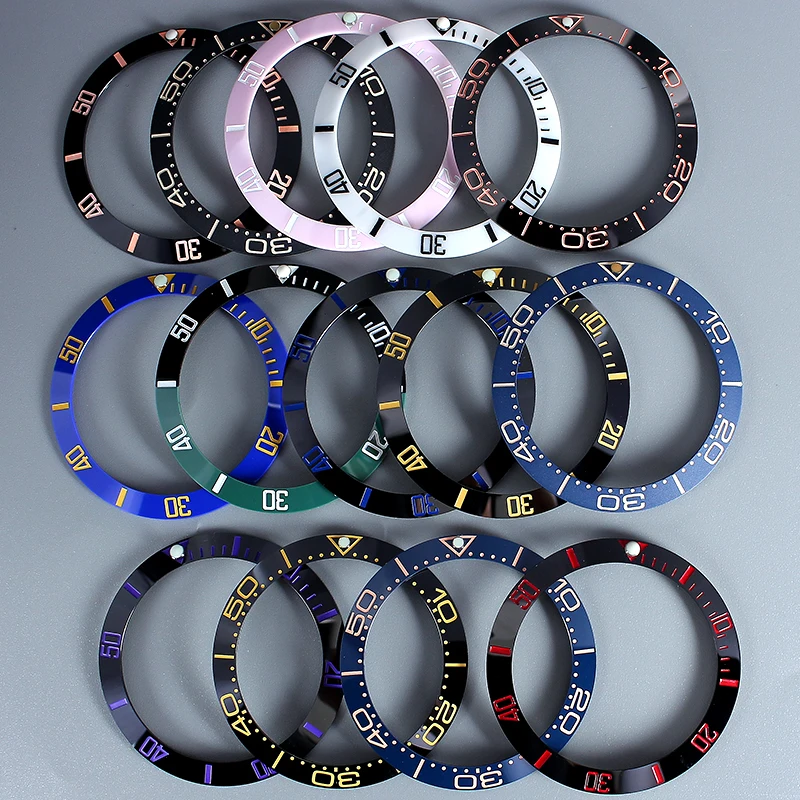 38mm * 30,6mm Keramik Legierung Uhr Lünette für 40mm Uhr Fall NH35 NH34 SUB GMT Uhr Zubehör ersetzen Uhr Lünette Einsätze