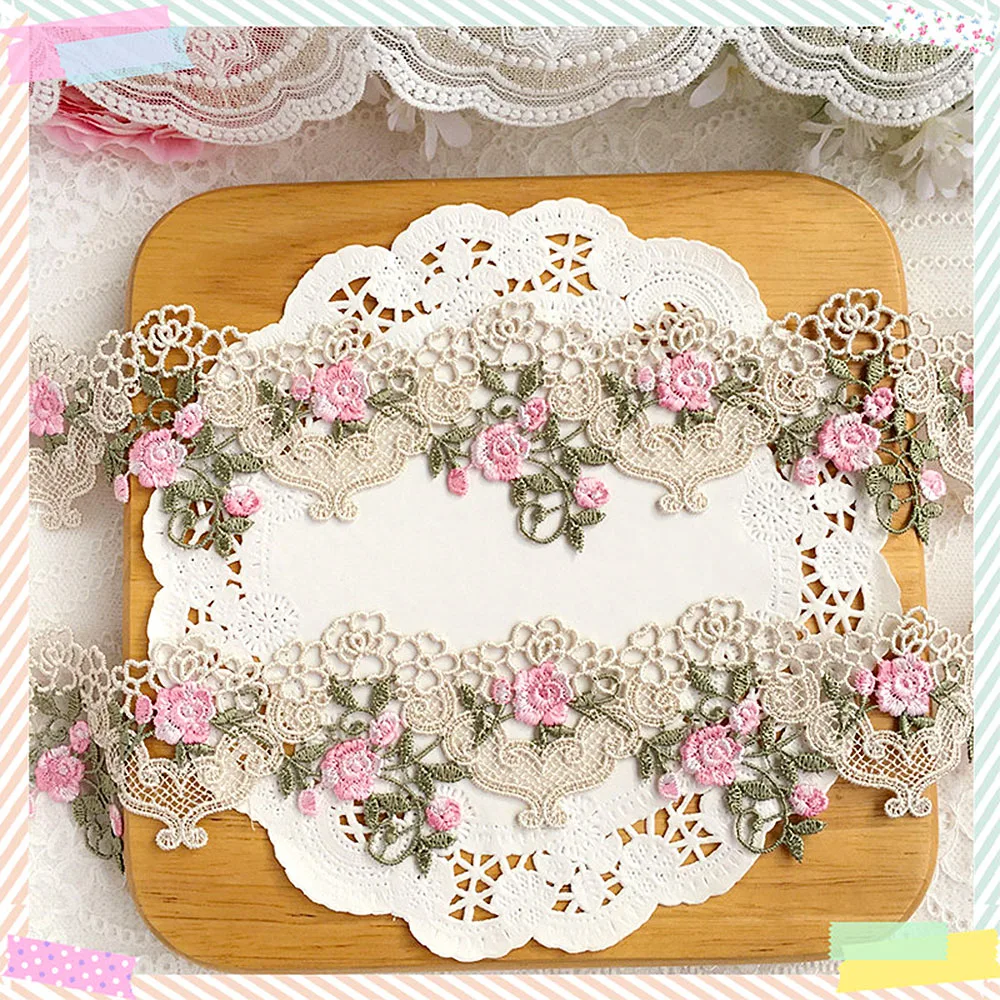 Sewing Lace Craft Colorful Embroidery for Hair Bow Ethnic Hanfu Women's and Children's Wear Neckline Cuff Decorative Accessories image 6