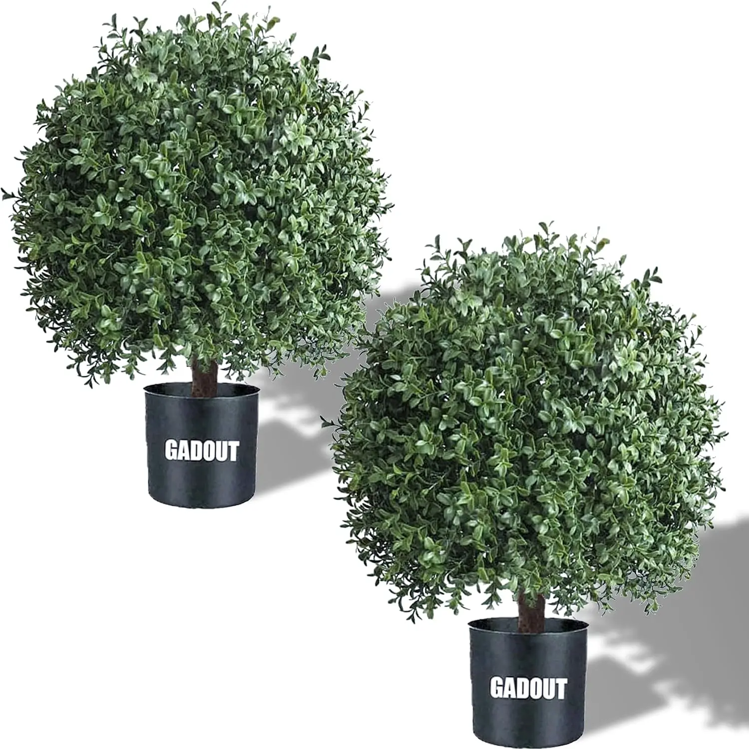 

24''T Artificial Boxwood Ball Topiary Tree, Set of 2 Boxwood Ball-Shaped Artificial Topiary, for Porch Outdoor or Indoor