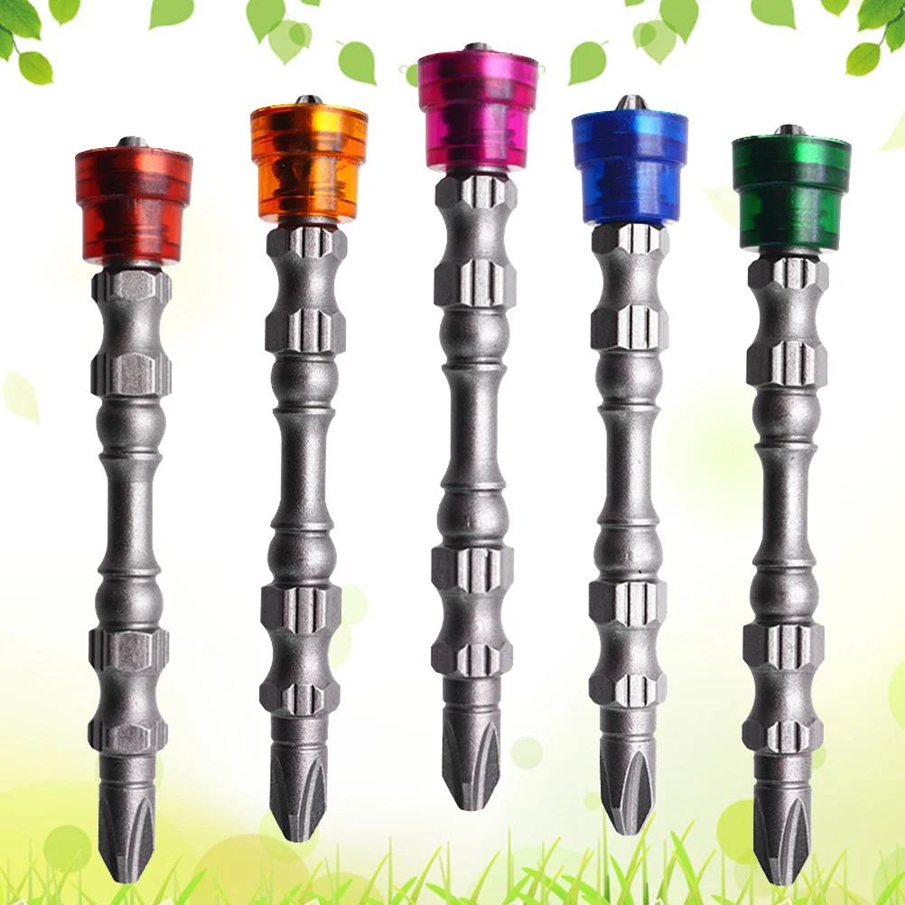 

5Pcs 65Mm Multi-Color Magnetic Screwdriver Heads Wearproof Steel Long Service Life Ph2 Electric Drill Tip Accessories Kit