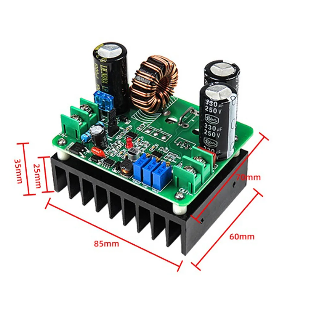 BT900W Adjustable Charger Power Supply Module 8V-60V to 12V-130V 15A Buck Stabilized Voltage Constant Current High-Power Module