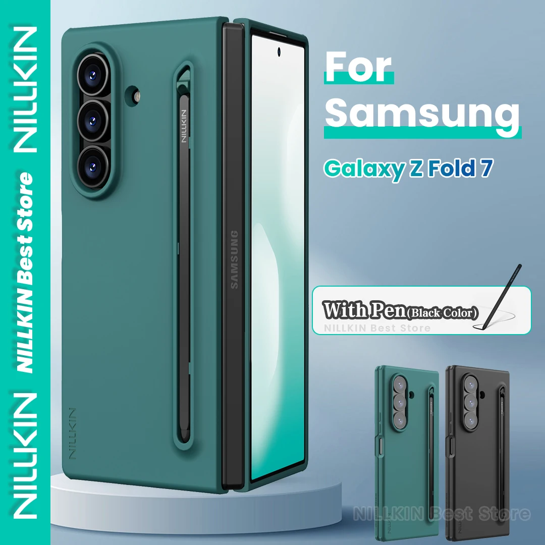 

Nillkin For Samsung Galaxy Z Fold 7 Phone Case Liquid Silicone Feeling Thin & Light Shockproof With Pen Slot Nillkin Stylus