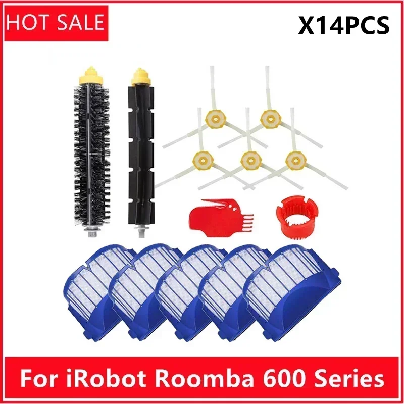 For IRobot Roomba 675 650 690 600 Series Accessories Spare Parts Vacuum Cleaner Replacement Kit Bristle Side Brush HEPA FILTER