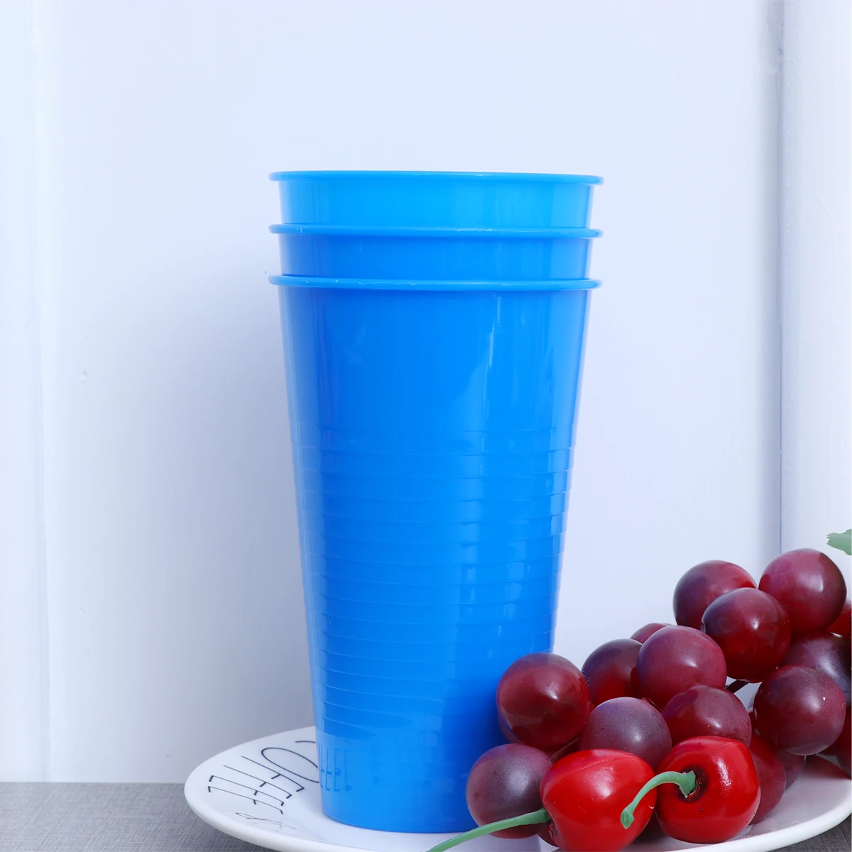 

12Pcs Reusable Plastic Party Cups Durable for Home Restaurant Selfservice Areas Colorful Design Perfect for All Occasions Blue