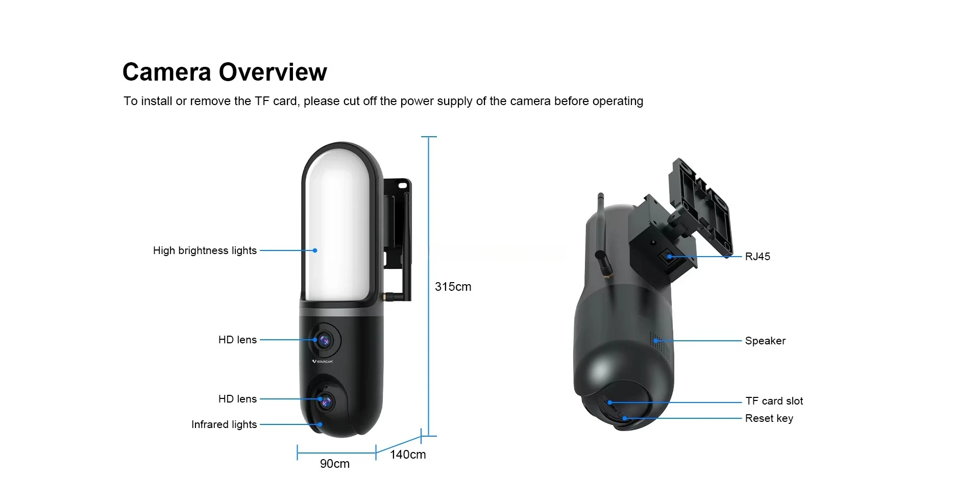 2025 WiFi caliente 6MP HD lente Dual impermeable lámpara de pared reflector de visión nocturna cámara de vigilancia PTZ FC4-Memory Card datos en la nube