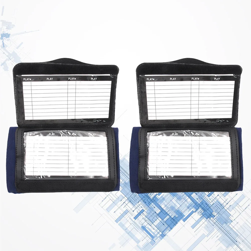 

2pcs Basketball Coaching Board Football Wristband Reusable Tactical Wristband For Sports Strategy With 2 Play Sheet Compartments