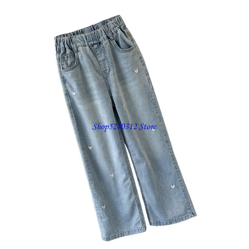 634C Lightweight Wide Leg Jeans for Girls Outdoor Trousers Suitable for Various Event