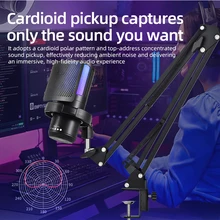 GAM-ZX798 Multi functional Desktop Microphone Stand Style with Real time Microphone Monitoring and Built in 3.5mm Live Recording